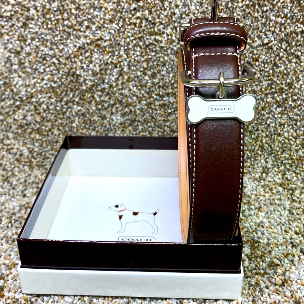 COACH XL Dog Collar-Brown